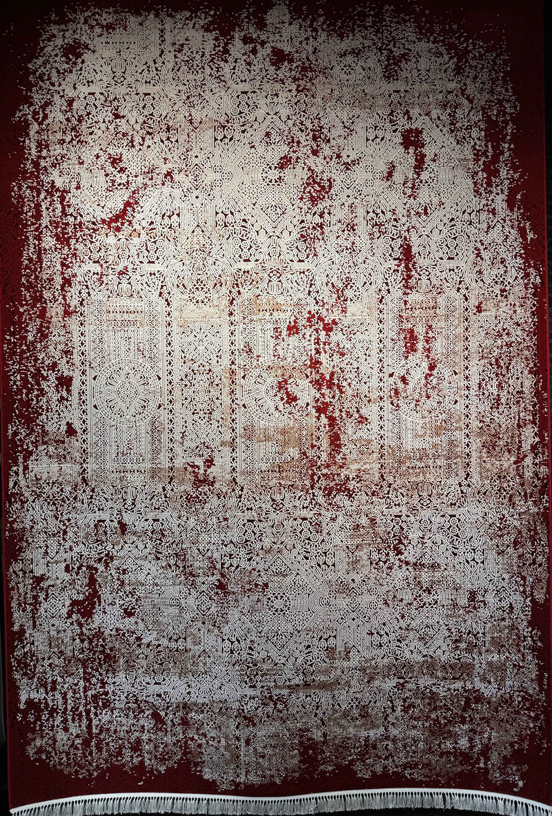 Red white Antique Rug