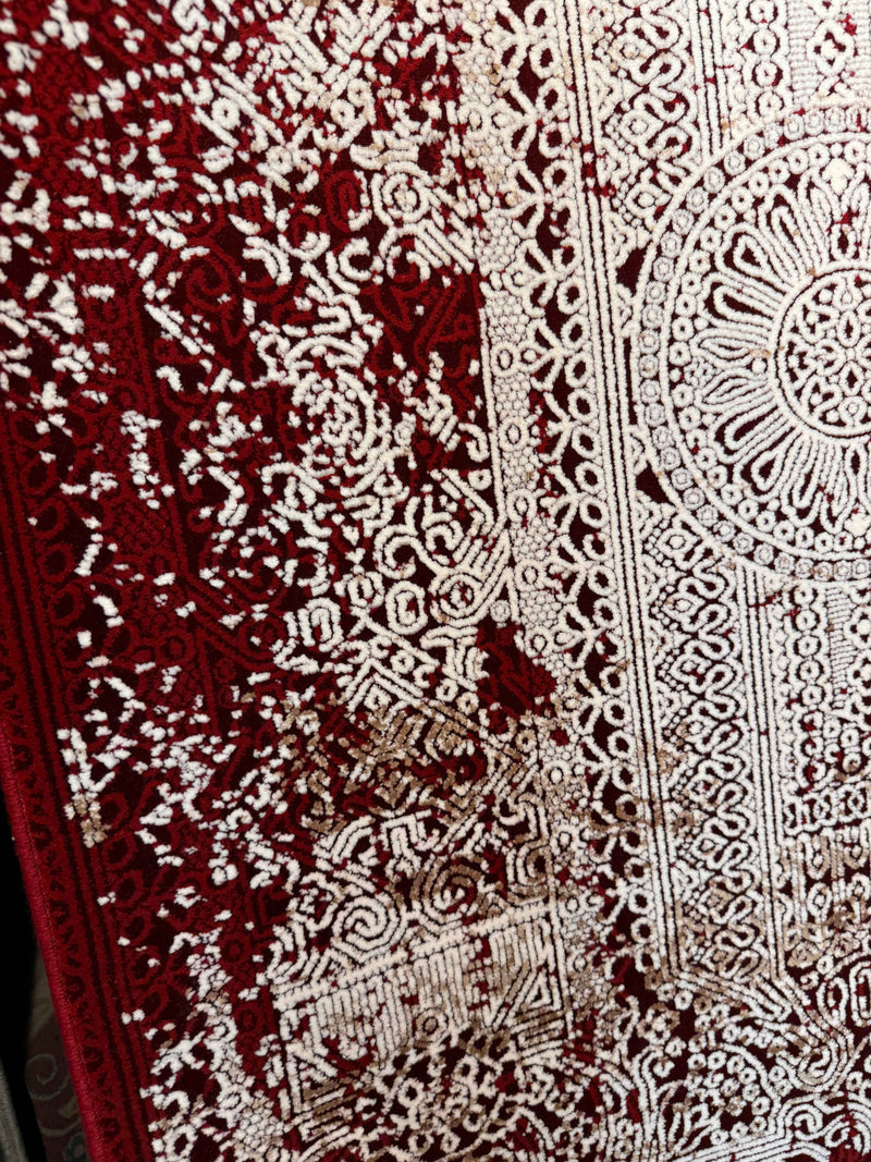 Red white Antique Rug