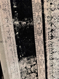 Black white Antique Bamboo Rug