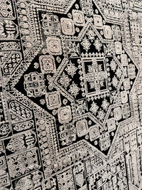 Black white Antique Bamboo Rug