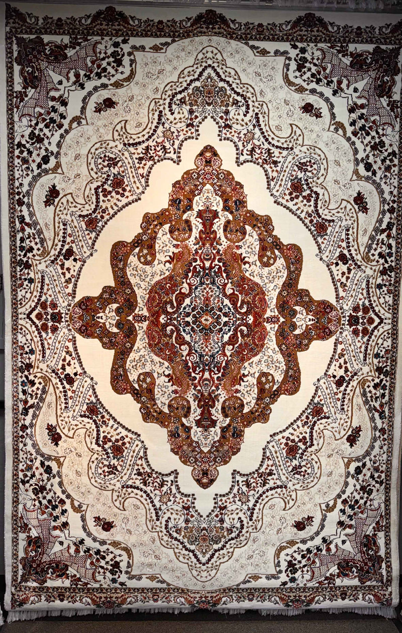Luxury Cream Brown Persian Rug with 1.5 Million Points