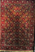 Navy blue Red Semi Antique Persian Tabriz 1200 Reeds