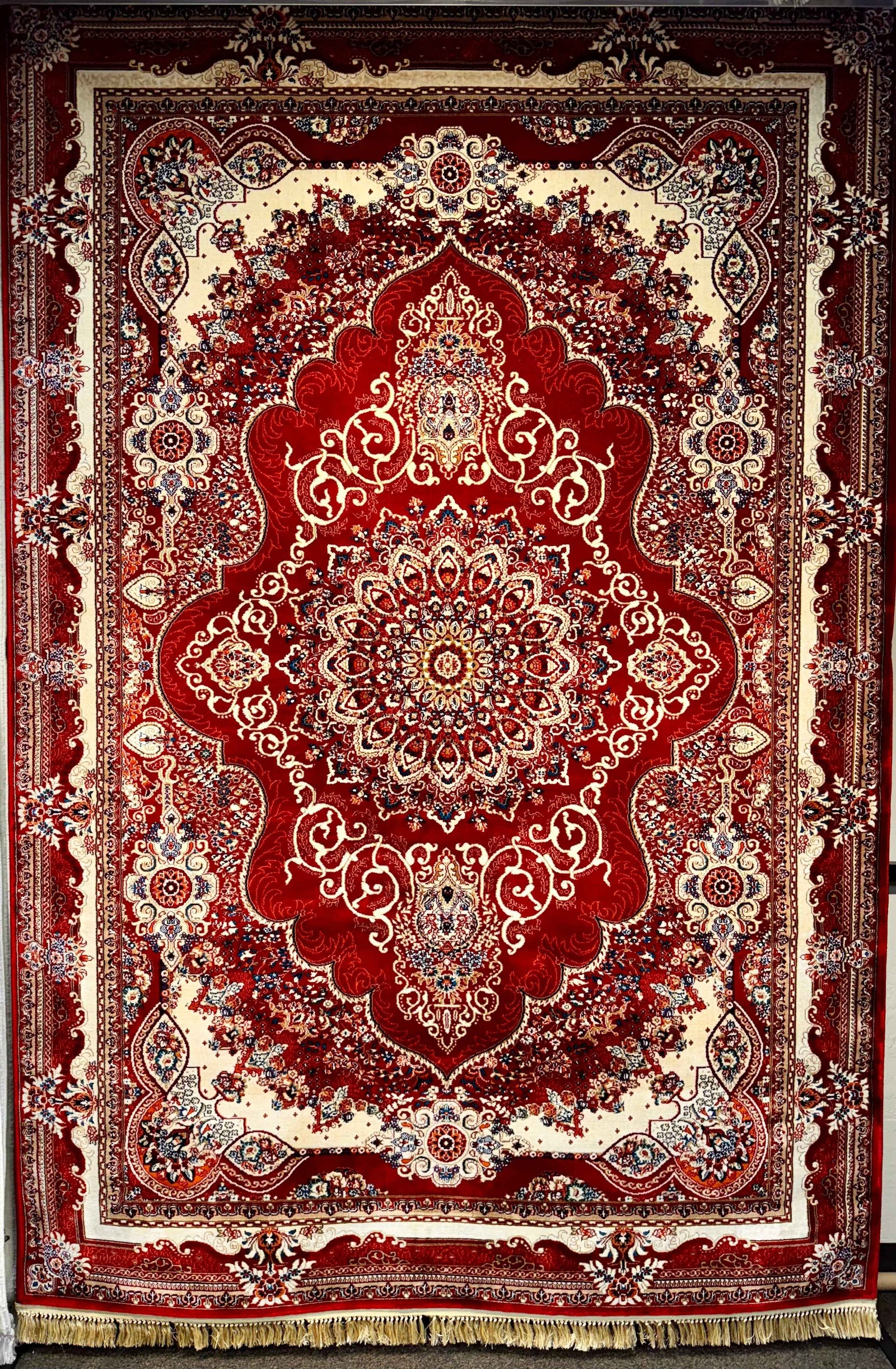Traditional Kashan Red Floral Turkish Rug 1200 Reeds