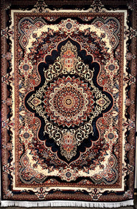 Traditional Kashan Blue Floral Turkish Rug 1200 Reeds