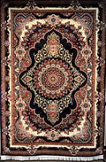 Traditional Kashan Blue Floral Turkish Rug 1200 Reeds