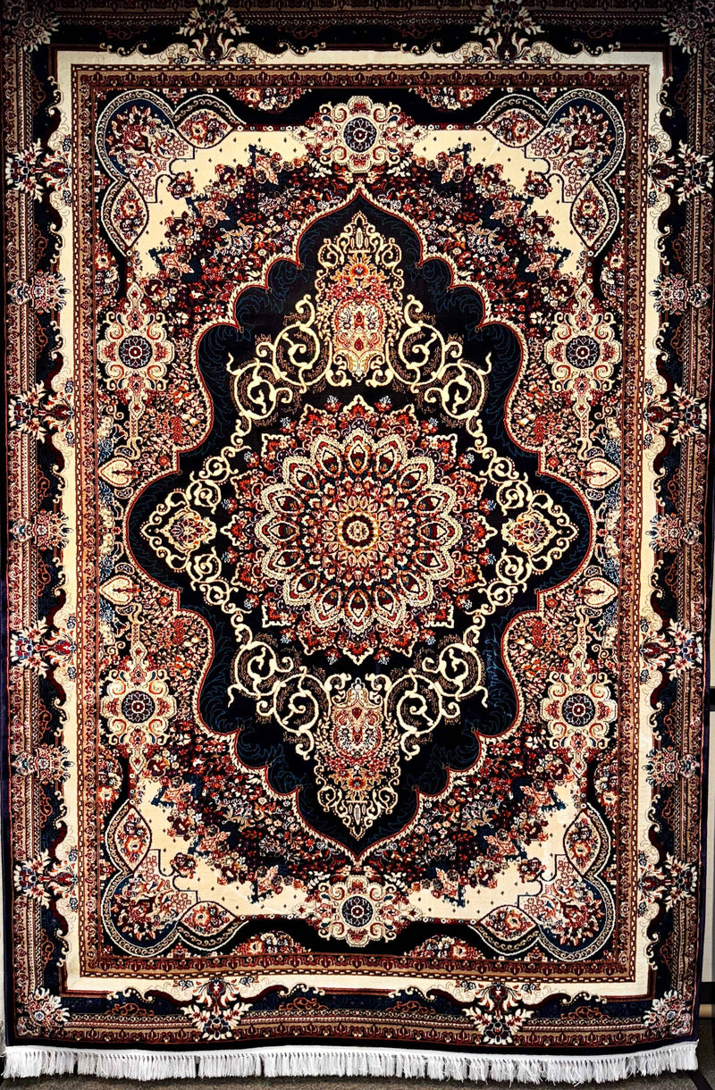 Traditional Kashan Blue Floral Turkish Rug 1200 Reeds