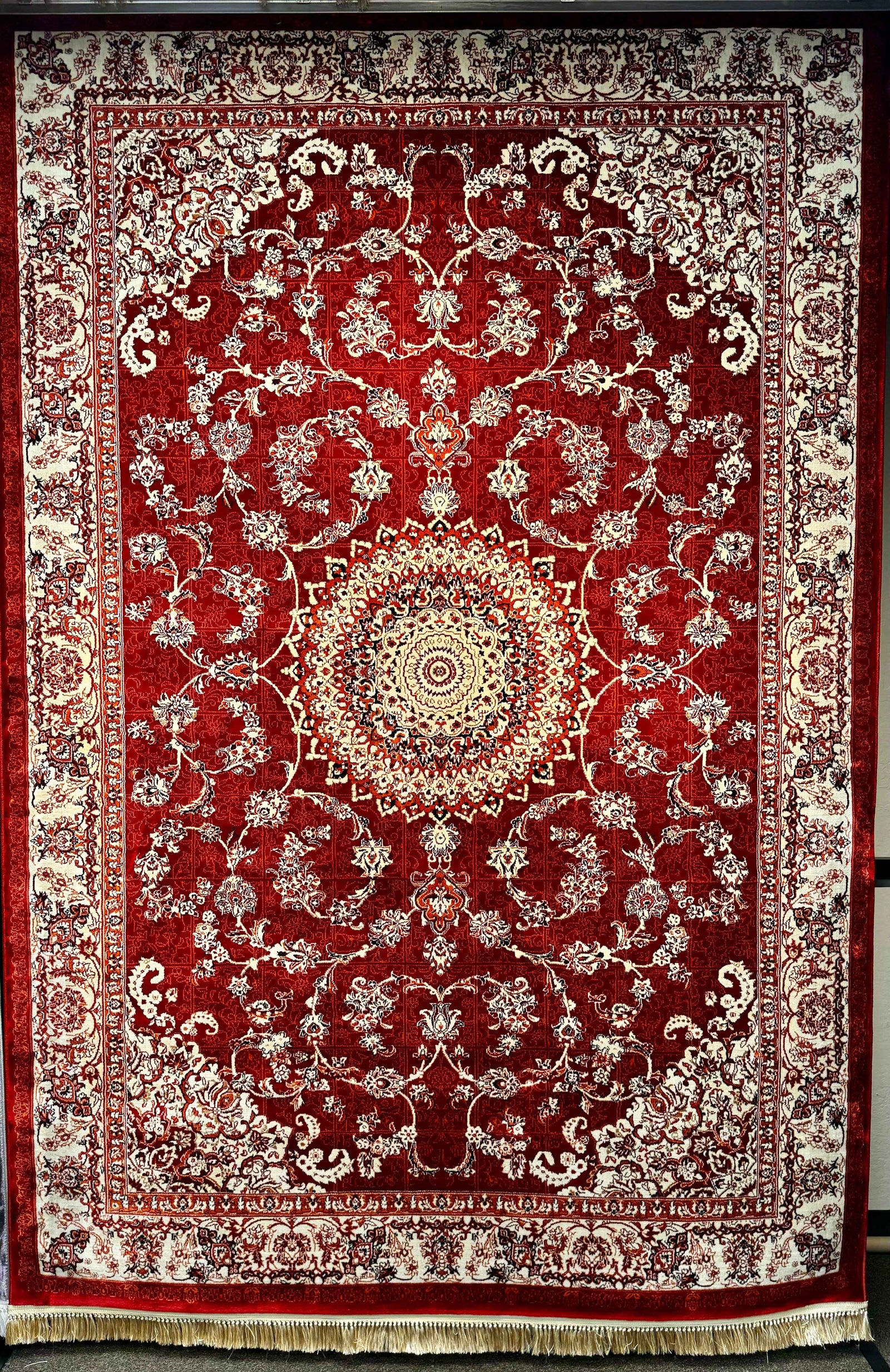 Traditional Red Kashan Turkish Area Rug 1200 Reeds