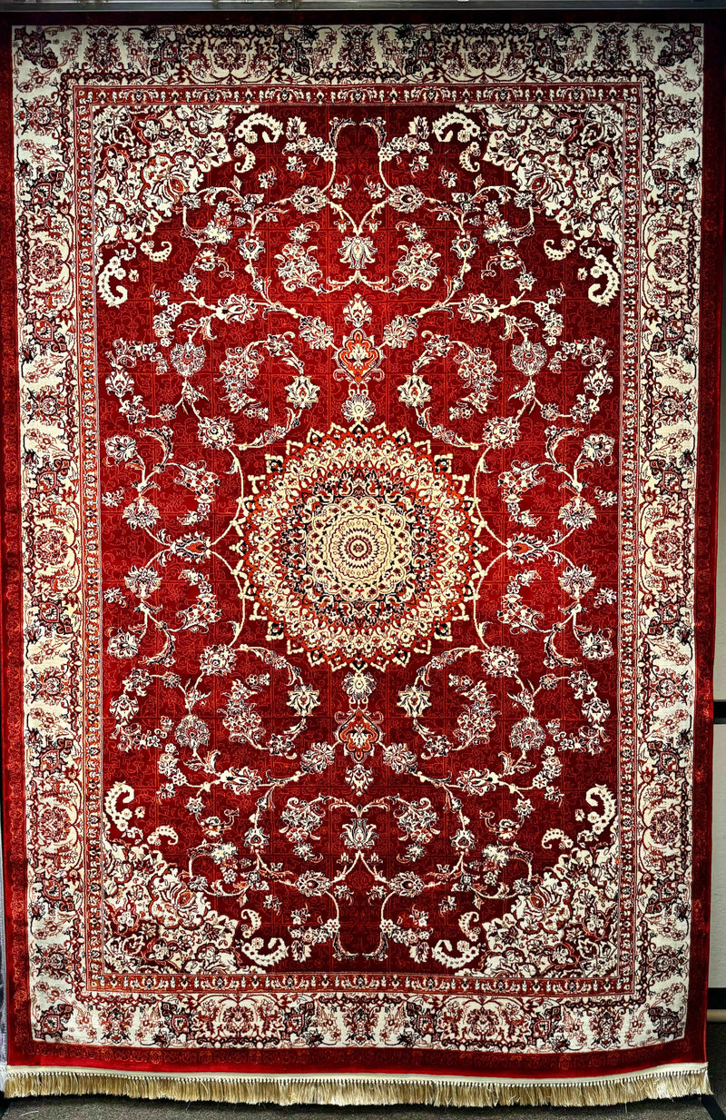 Traditional Red Kashan Turkish Area Rug 1200 Reeds