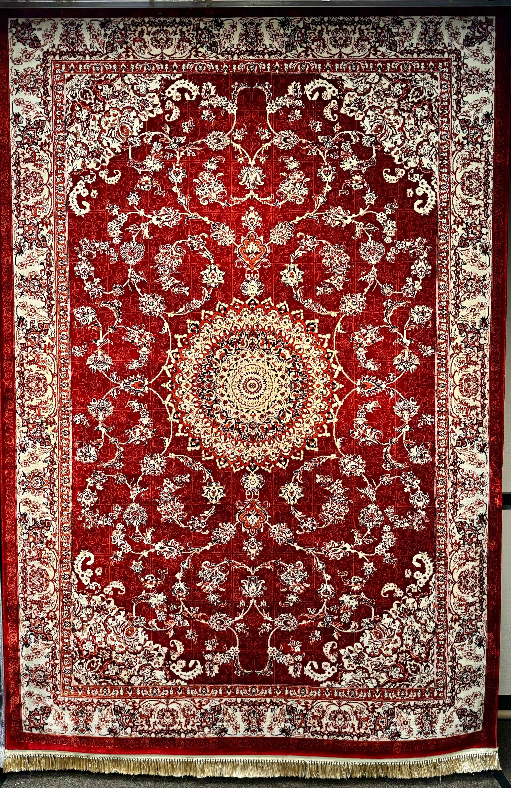 Traditional Red Kashan Turkish Area Rug 1200 Reeds