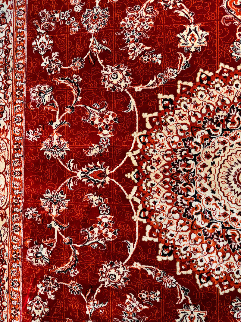 Traditional Red Kashan Turkish Area Rug 1200 Reeds
