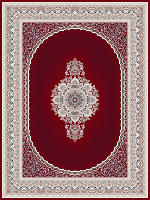 Burgundy Red Medallion Persian Rug · 1200 Reeds · 3M Points