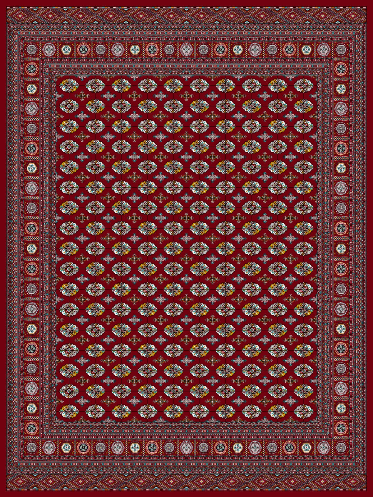 Red Tebriz Persian Rug