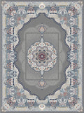 2026 Luxury Persian-Inspired Traditional Rug Dark Gray Royal Medallion 1200 Reeds
