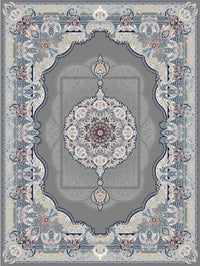 2026 Luxury Persian-Inspired Traditional Rug Dark Gray Royal Medallion 1200 Reeds