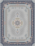 2026 Luxury Persian-Inspired Traditional Rug Light Silver Gray Classic Medallion 1200 Reeds