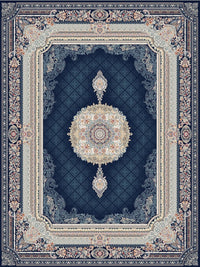 2026 Luxury Persian-Inspired Traditional Rug Deep Navy Classic Medallion 1200 Reeds