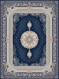 2026 Luxury Persian-Inspired Traditional Rug Deep Navy Classic Medallion 1200 Reeds
