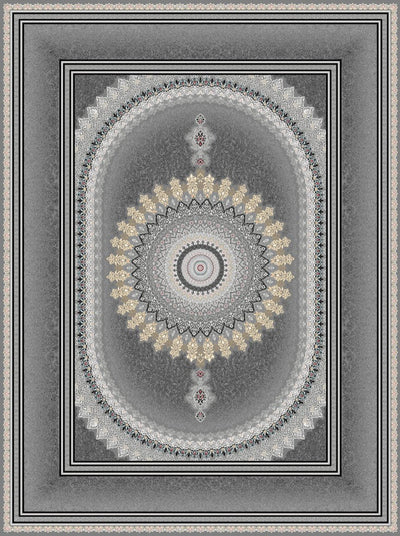 2026 Luxury Persian-Inspired Traditional Rug Dark Gray Oval Medallion 1200 Reeds
