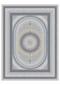 2026 Luxury Persian-Inspired Traditional Rug Light Gray Oval Medallion Navy Frame 1200 Reeds