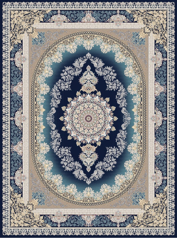 Teal & Deep Navy Oval Medallion · 2026 Persian-Inspired 1200 Reeds