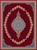 2026 Luxury Persian-Inspired Traditional Rug Classic Crimson Red and Gold Scroll Medallion 1200 Reeds