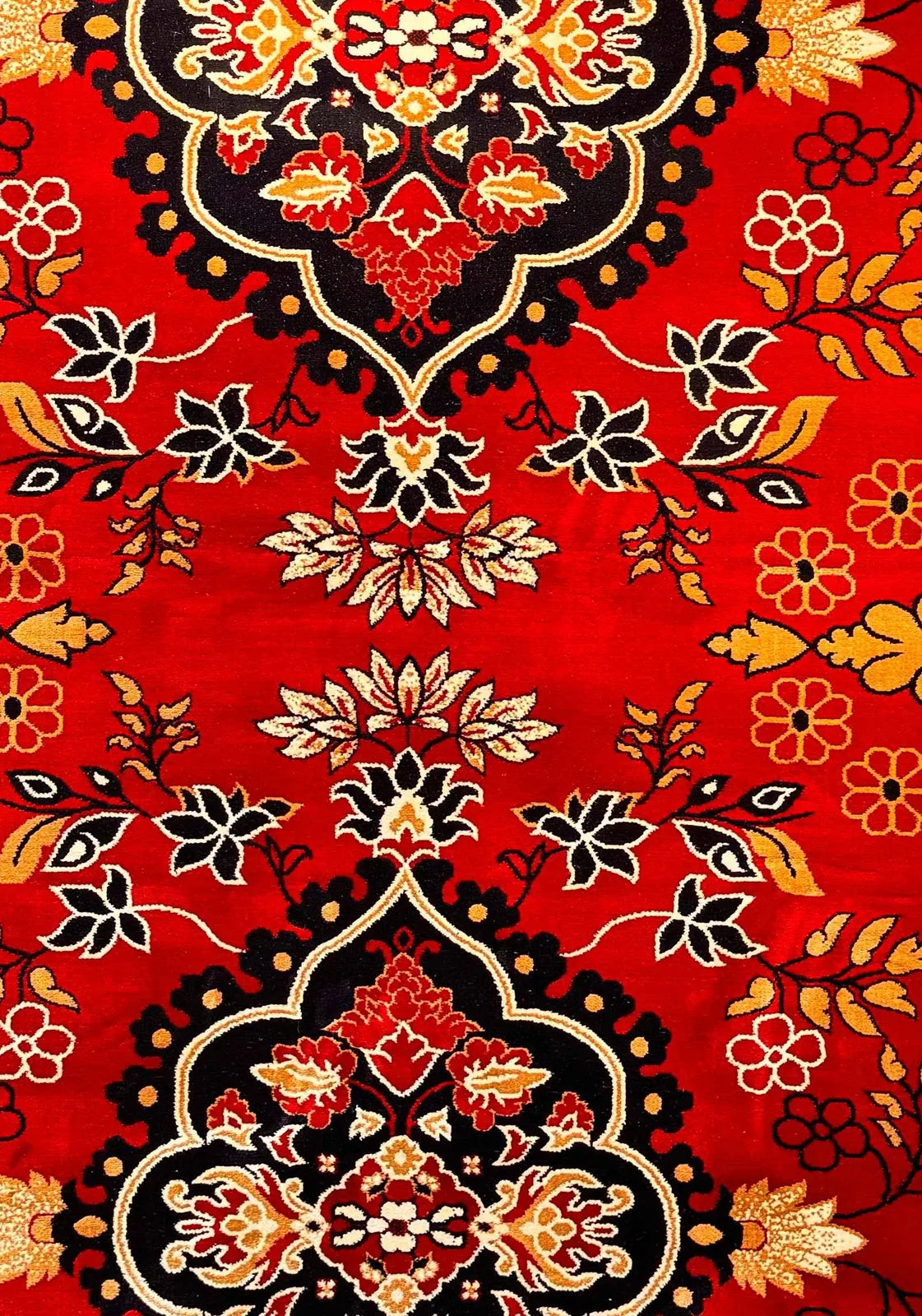 Afghan Vintage Red Tribal 1200 Reeds – pattern detail