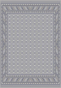 Grey and navy geometric grid Persian-design rug, Arman design AR015A