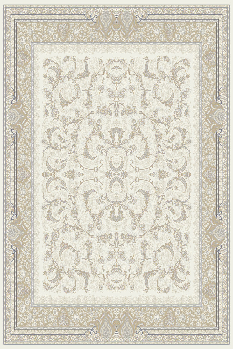 Cream and beige arabesque Persian-design rug, Arman design AR017A