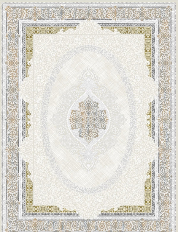 Beige Oval Medallion Persian Rug · 1200 Reeds · 3M Points