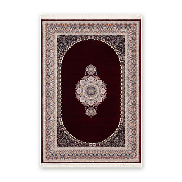 Burgundy Red Medallion Persian Rug · 1200 Reeds · 3M Points