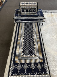 Navy and gold Arabic majlis 4-piece floor sofa set — Stylish Rugs & Carpets, Sacramento