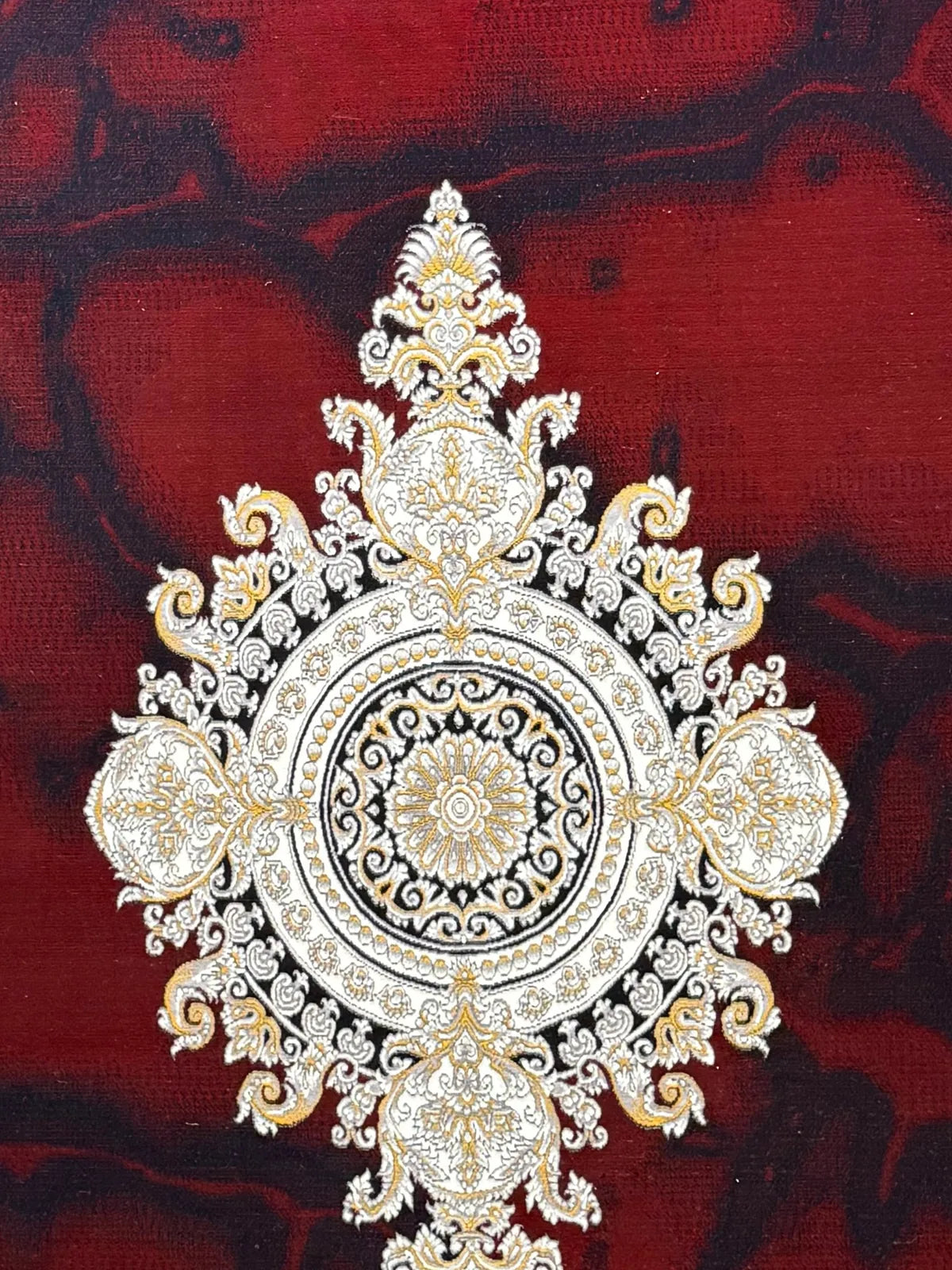 Red Medallion Persian Rug medallion detail