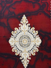 Red Medallion Persian Rug pile macro detail