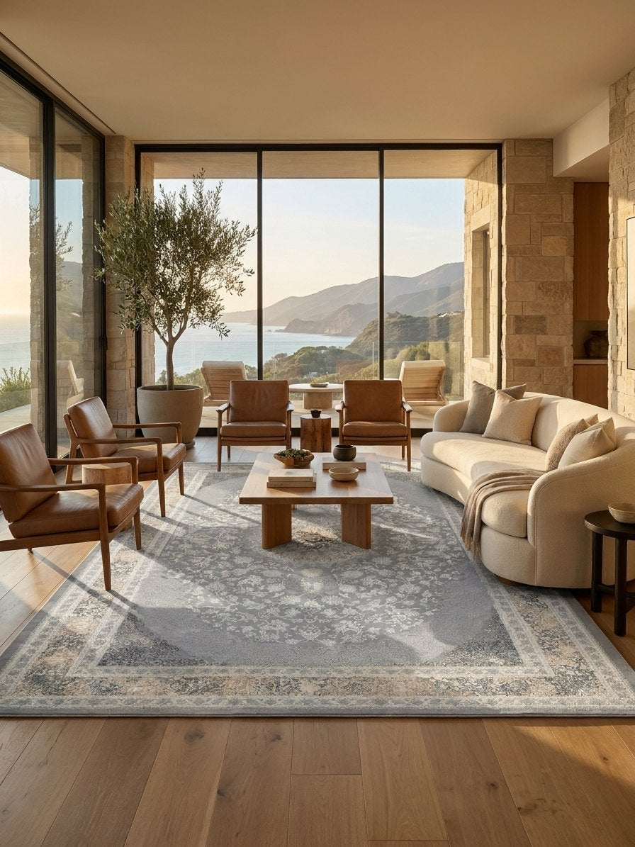Room scene · Cream & Gold Medallion Persian Rug