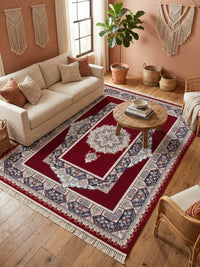 Red Medallion Persian Rug · 1200 Reeds rug styled in a Sacramento home — Stylish Rugs & Carpets