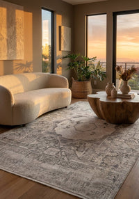 Mamluk Design Bamboo Rug, Grey Carpet — area rug styled in a room, Stylish Rugs & Carpets, Sacramento