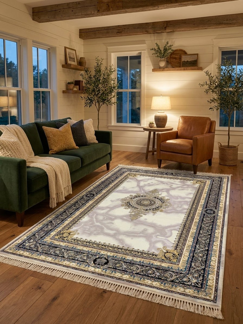 Modern Persian Carpet with Cream Background | Stylish Rugs & Carpets