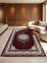 Classic Red Medallion Persian Rug styled in a room — Stylish Rugs & Carpets, Sacramento