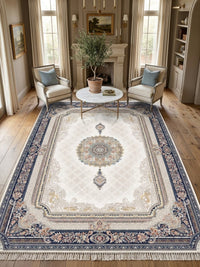 Ivory & Cream Medallion Persian Rug · 1200 Reeds rug styled in a Sacramento home — Stylish Rugs & Carpets