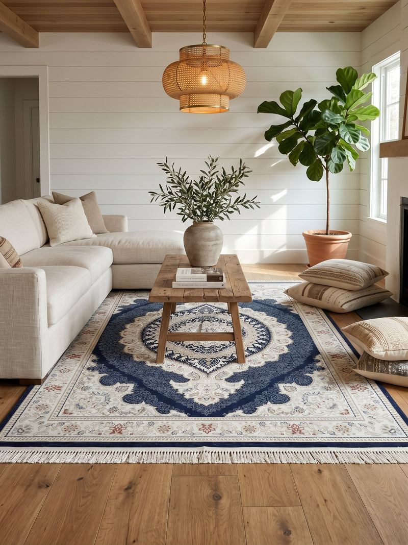 Qom Navy Persian Design Rug 2 Million Points | Stylish Rugs & Carpets