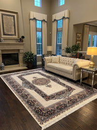 Cream Medallion Persian Rug · 1200 Reeds rug styled in a Sacramento home — Stylish Rugs & Carpets