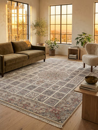 Classic Cream Panel Kheshti Persian Rug · 2M Points — area rug styled in a room, Stylish Rugs & Carpets, Sacramento