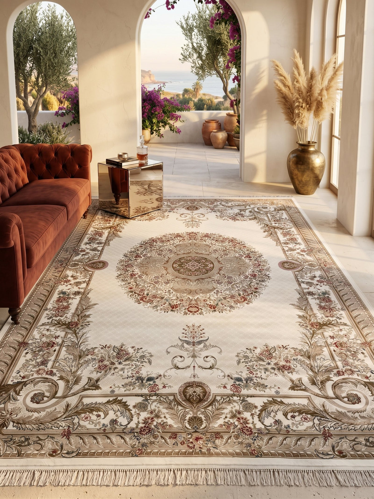 Cream Persian Design Rugs 2 Million Points styled in a room — Stylish Rugs & Carpets, Sacramento