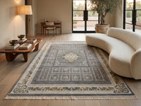 Light Gray Classic Medallion Persian Rug · 1200 Reeds styled in a room — Stylish Rugs & Carpets, Sacramento