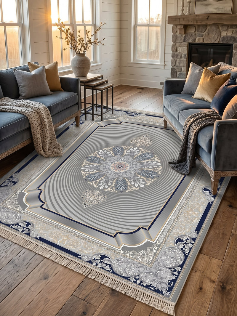 2026 Dark Gray 3D Luxury Modern Rug 1200 Reeds 3M Plus Density | Stylish Rugs & Carpets