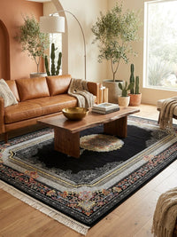 Cream Medallion Persian Rug rug styled in a Sacramento home — Stylish Rugs & Carpets