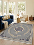 Silver & Gold Scroll Persian Rug · 1200 Reeds — size 3x6Feet (91x200cm)  2Meters Runner shown to scale in a living room — Stylish Rugs & Carpets, Sacramento