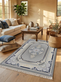 Dark Gray 3D Persian Rug · 1200 Reeds — size 3x6Feet (91x200cm)  2Meters Runner shown to scale in a living room — Stylish Rugs & Carpets, Sacramento