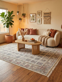 Classic Cream Panel Kheshti Persian Rug · 2M Points rug styled in a Sacramento home — Stylish Rugs & Carpets