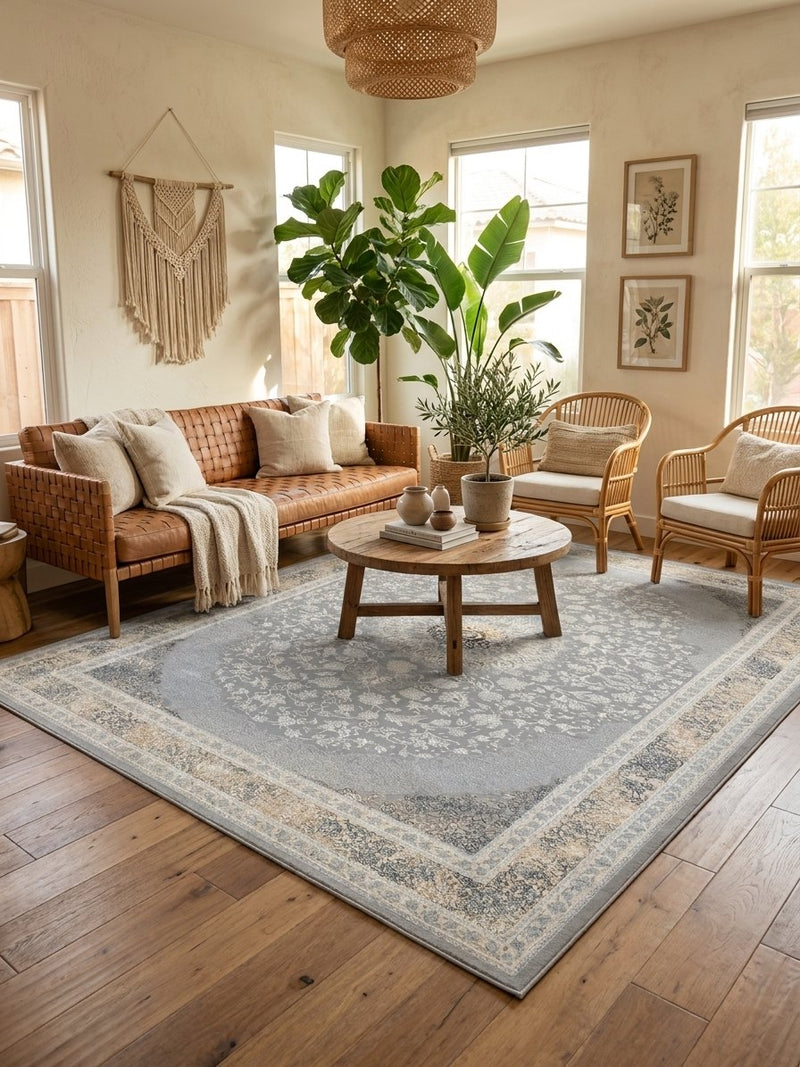 Room scene · Cream & Gold Medallion Persian Rug